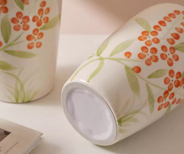 Dining Table Centerpiece, Ceramic Bouquet Vases, Porcelain Flower Vases, Large Flower Vases on Table, Handmade Water Holding Flower Vase-HomePaintingDecor