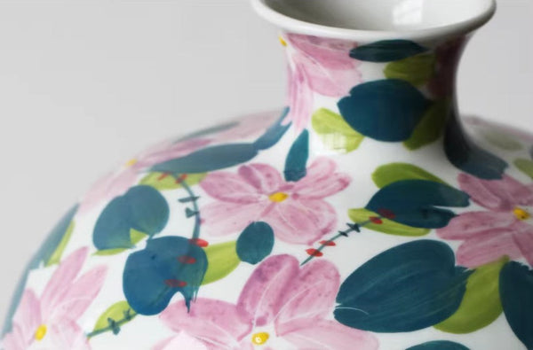 Unique Handmade Modern Flower Vase, Large Porcelain Vases for Modern Home Decor, Centerpiece Ceramic Bouquet Vases, Contemporary Vases on Dining Table-HomePaintingDecor