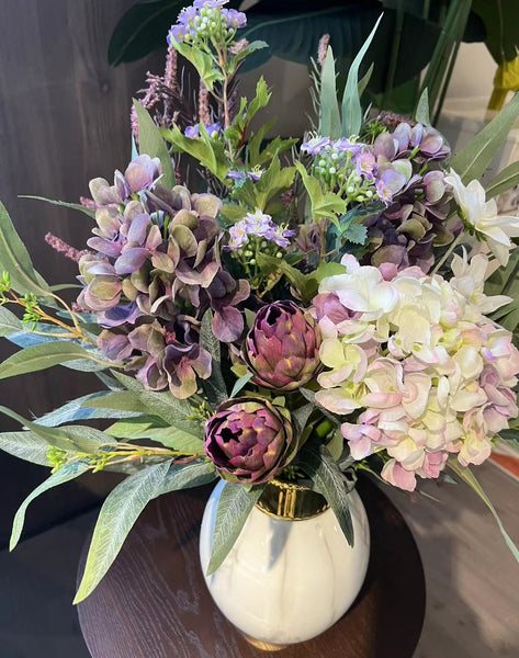 Large Bunch of Flowers Arrangement, Faux Silk Floral Table Centerpiece, Creative Flower Arrangement Ideas for Interior Design, Modern Artificial Floral Arrangement-HomePaintingDecor