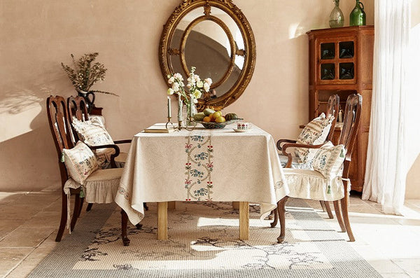 Spring Flower Table Covers for Round Table, Large Modern Rectangle Tablecloth for Dining Table, Farmhouse Table Cloth for Oval Table, Square Tablecloth for Kitchen-HomePaintingDecor
