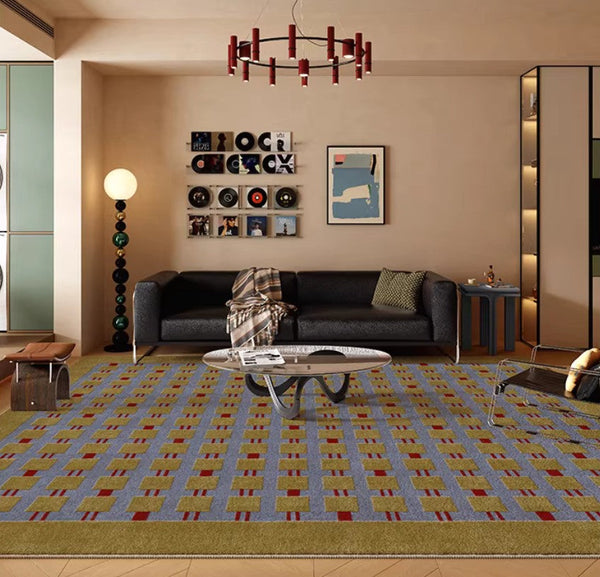 Mid Century Modern Rugs for Living Room, Vintage Area Rugs for Bedroom, Large Contemporary Area Rugs for Dining Room-HomePaintingDecor
