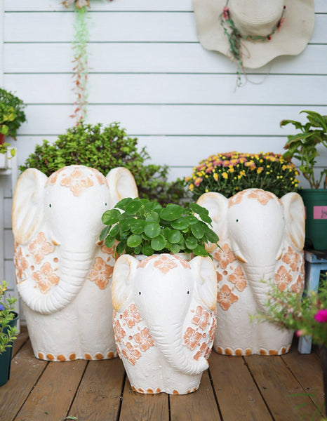 Villa Outdoor Garden Flower Pots, Oversized Modern Garden Flower Pot, Extra Large Elephant Garden Flowerpots, Animal Statue for Garden Ornaments, Resin Statue for Garden
