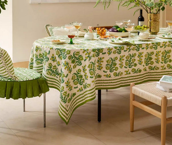 Large Modern Rectangle Tablecloth for Dining Table, Canterbury Bell and Pomegranate Table Covers for Round Table, Farmhouse Table Cloth for Oval Table-HomePaintingDecor