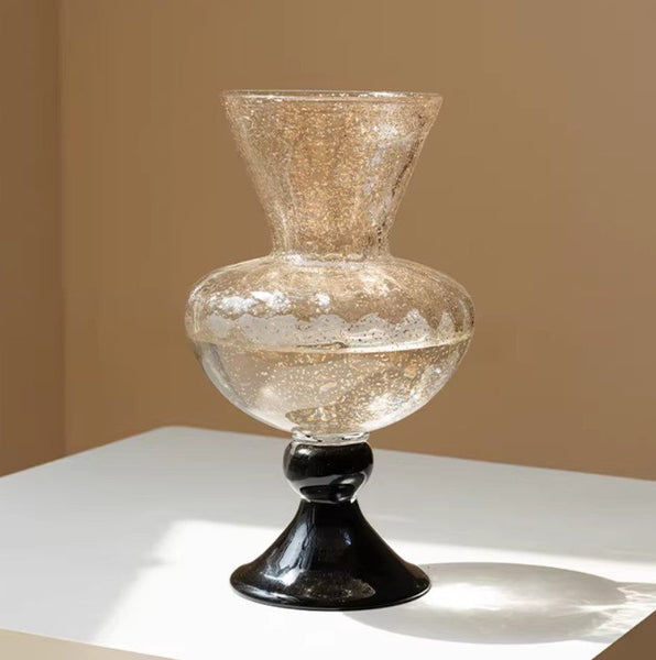 Mid Century Vases for Flowers, Contemporary Glass Vases, Handmade Modern Vases for Living Room, Unique Decorative Glass Vase, Centerpiece Vases on Table-HomePaintingDecor