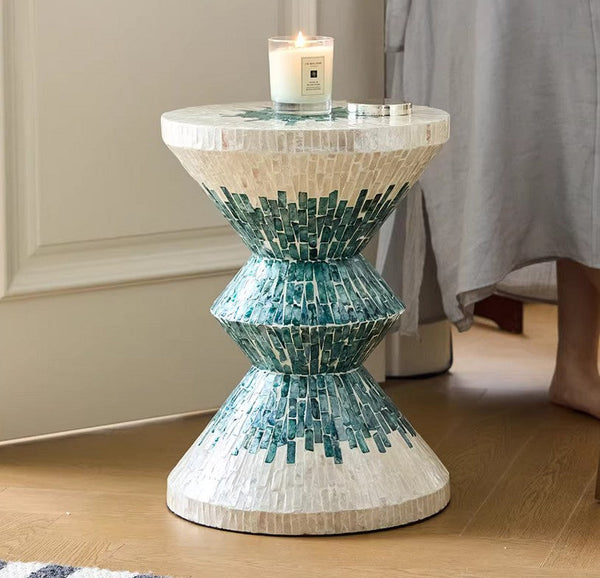 Bedside Small Side Table, Modern Side Table, Shell Small Sofa Side Table, Contemporary Bedside Table, Small End Table, Portable Casual Side Table, Creative Coffee Table, Contemporary Side Table-HomePaintingDecor