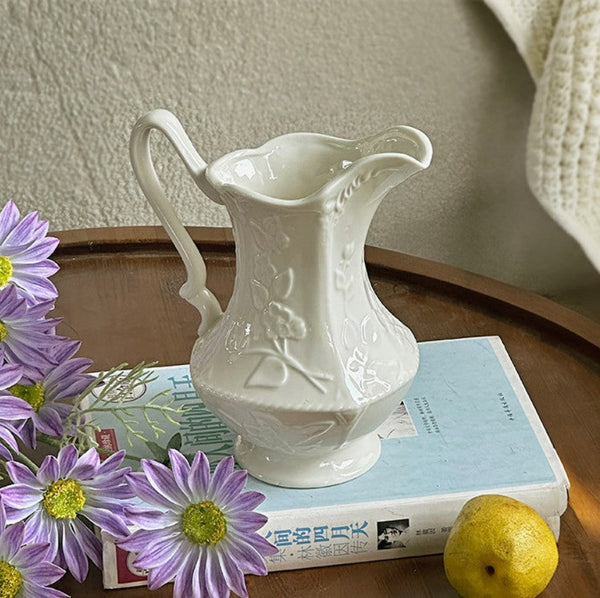 Small Flower Vases on Table, Rustic Porcelain Flower Vases, Ceramic Bud Vases, Handmade Water Holding Flower Vases-HomePaintingDecor