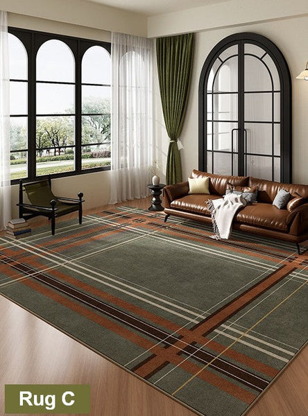 Mid Century Modern Rugs, Colorful Geometric Rugs for Dining Room, Minimalist Modern Rugs for Bedroom, Colorful Absract Rugs for Living Room-HomePaintingDecor