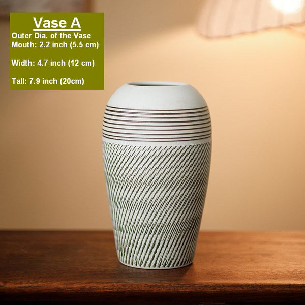 Centerpiece on Dining Table, Large Flower Vase on Table, Pottery Flower Vases Urn, Modern Bouquet Flower Vases, Handmade Water Holding Flower Vases-HomePaintingDecor