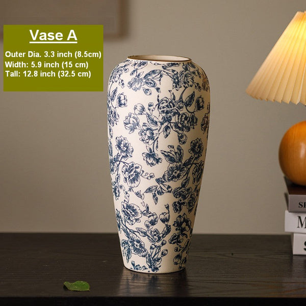 Porcelain Flower Vases, Modern Ceramic Bouquet Vases, Centerpiece on Dining Table, Flower Vase on Table, Handmade Water Holding Flower Vases-HomePaintingDecor
