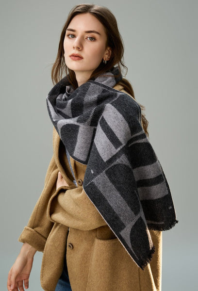 Soft Cashmere Scarf for Women, Casual Scarf for Women, Modern Wool Scarf for Women, Fashion Designer Scarf, Cold Weather Scarf, Winter Scarf-HomePaintingDecor