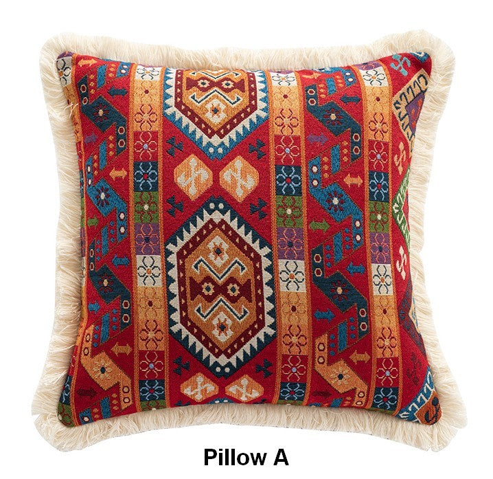 Oriental Throw Pillow for Couch, Bohemian Decorative Sofa Pillows for Bedroom, Geometric Decorative Throw Pillows for Living Room-HomePaintingDecor
