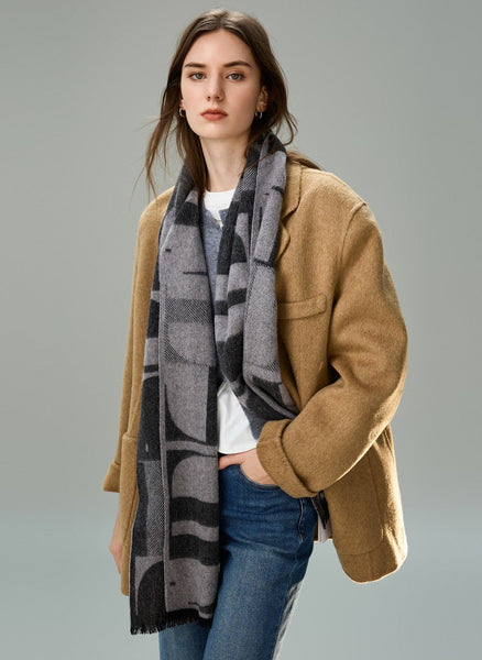 Soft Cashmere Scarf for Women, Casual Scarf for Women, Modern Wool Scarf for Women, Fashion Designer Scarf, Cold Weather Scarf, Winter Scarf-HomePaintingDecor