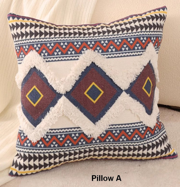 Oriental Decorative Throw Pillows for Living Room, Square Pillows for Couch, Geometric Modern Pillow Covers, Bohemian Decorative Sofa Pillows-HomePaintingDecor