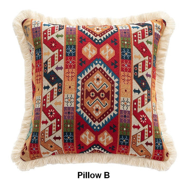 Oriental Throw Pillow for Couch, Bohemian Decorative Sofa Pillows for Bedroom, Geometric Decorative Throw Pillows for Living Room-HomePaintingDecor