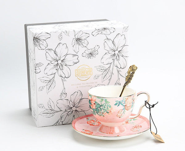 British Tea Cup Set, Afternoon Tea Cup with Saucer Set, Porcelain Tea cups, Elegant Coffee Cup, Porcelain Coffee Cups, Coffee Cup in Gift Box, Vintage Tea Cup Set-HomePaintingDecor