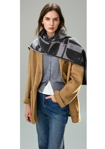 Soft Cashmere Scarf for Women, Casual Scarf for Women, Modern Wool Scarf for Women, Fashion Designer Scarf, Cold Weather Scarf, Winter Scarf-HomePaintingDecor