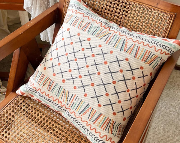 Geometric Modern Pillow Covers, Oriental Square Pillows for Couch, Decorative Throw Pillows for Dining Room, Bohemian Decorative Sofa Pillows-HomePaintingDecor
