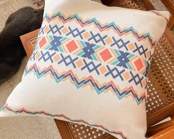 Decorative Throw Pillows for Dining Room, Oriental Square Pillows for Couch, Geometric Modern Pillow Covers, Bohemian Decorative Sofa Pillows-HomePaintingDecor