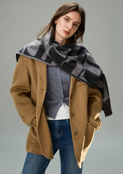 Soft Cashmere Scarf for Women, Casual Scarf for Women, Modern Wool Scarf for Women, Fashion Designer Scarf, Cold Weather Scarf, Winter Scarf-HomePaintingDecor