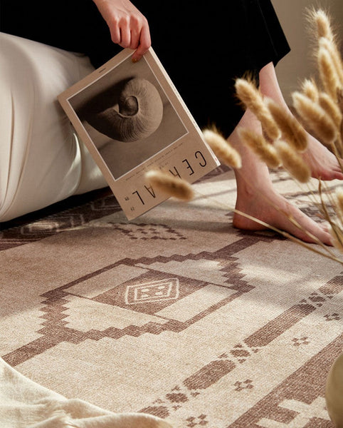 Large Contemporary Area Rugs for Dining Room, Modern Rugs for Living Room, Mid Century Area Rugs for Bedroom-HomePaintingDecor