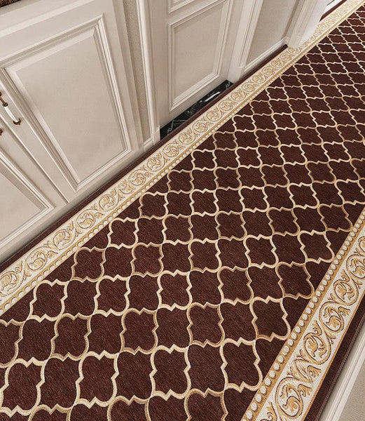 Modern Extra Long Hallway Runners, Stain-resistant Non Slip Kitchen Runner Rugs, Easy Care Entryway Brown Runner Rugs, Long Narrow Runner Rugs, Entrance Hallway Runners, Hallway Runners-HomePaintingDecor