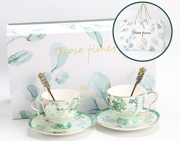 Luxury Tea Cup Set, Elegant Coffee Cup, Porcelain Tea Saucer, Ceramic Tea Cup Set, British Tea Cup Set-HomePaintingDecor