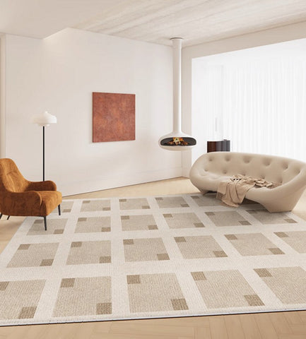 Abstract Contemporary Rugs for Bedroom, Modern Rugs under Sofa, Modern Soft Rugs for Living Room, Dining Room Floor Rugs, Modern Rugs for Office-HomePaintingDecor