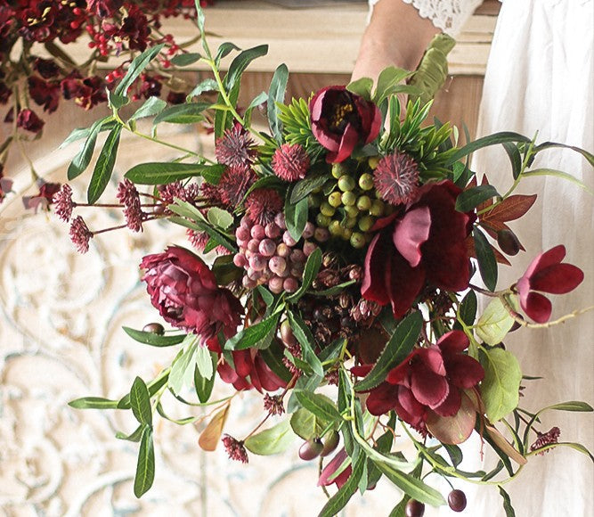 Beautiful Flower Arrangement for Home Decoration, Large Bunch of Peony Branch, Table Centerpiece, Real Touch Artificial Floral for Living Room-HomePaintingDecor