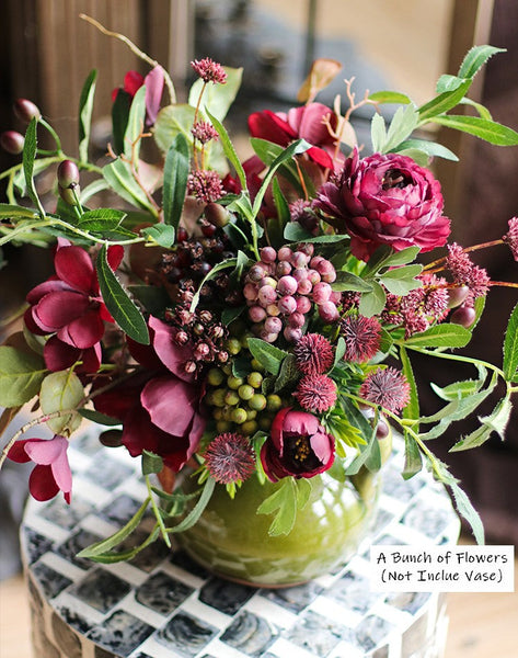 Beautiful Flower Arrangement for Home Decoration, Large Bunch of Peony Branch, Table Centerpiece, Real Touch Artificial Floral for Living Room-HomePaintingDecor