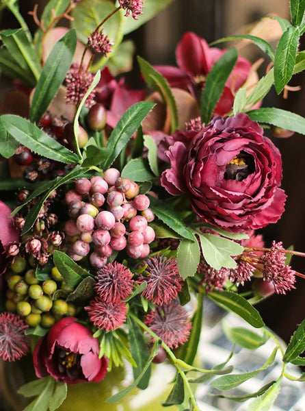 Beautiful Flower Arrangement for Home Decoration, Large Bunch of Peony Branch, Table Centerpiece, Real Touch Artificial Floral for Living Room-HomePaintingDecor