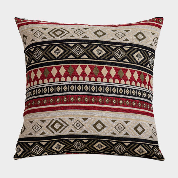 Geometric Pattern Chenille Throw Pillow for Couch, Bohemian Decorative Sofa Pillows, Extra Large Decorative Throw Pillows, Modern Sofa Pillows-HomePaintingDecor