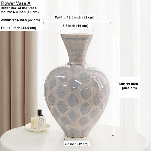 Contemporary Vases for Modern Home Decor, Porcelain Flower Vases, Flower Vases on Table, Ceramic Bouquet Vases, Dining Table Centerpiece-HomePaintingDecor