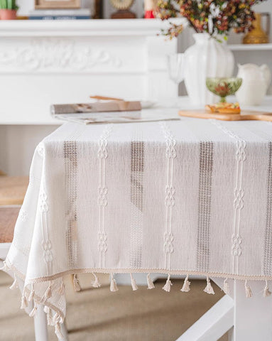 Country Farmhouse Tablecloth, Rustic Table Covers for Kitchen, Linen Rectangular Tablecloth for Oval Table, Large Rectangle Tablecloth for Dining Room Table-HomePaintingDecor
