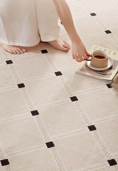 Bedroom Circular Modern Rugs, Mid Century Modern Rugs under Chairs, Geometric Round Rugs for Dining Room, Contemporary Modern Rugs-HomePaintingDecor