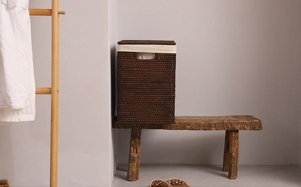 Large Storage Baskets for Bathroom, Round Storage Baskets with Handle, Rattan Storage Baskets, Laundry Storage Baskets, Storage Baskets for Clothes-HomePaintingDecor