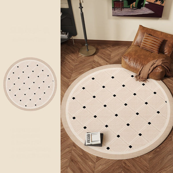 Bedroom Circular Modern Rugs, Mid Century Modern Rugs under Chairs, Geometric Round Rugs for Dining Room, Contemporary Modern Rugs-HomePaintingDecor