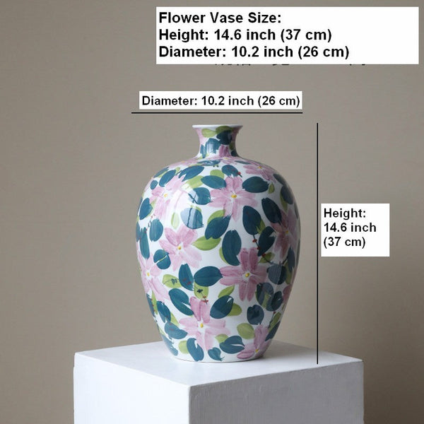Unique Handmade Modern Flower Vase, Large Porcelain Vases for Modern Home Decor, Centerpiece Ceramic Bouquet Vases, Contemporary Vases on Dining Table-HomePaintingDecor