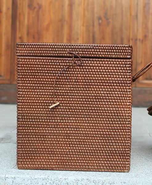 Large Storage Baskets for Bathroom, Round Storage Baskets with Handle, Rattan Storage Baskets, Laundry Storage Baskets, Storage Baskets for Clothes-HomePaintingDecor