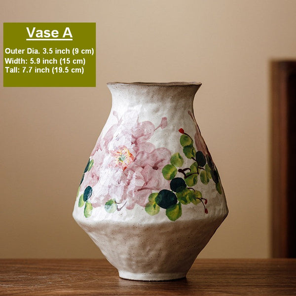 Flower Vases on Table, Handmade Water Holding Flower Vases, Centerpiece on Dining Table, Modern Porcelain Flower Vases, Ceramic Bouquet Vases-HomePaintingDecor