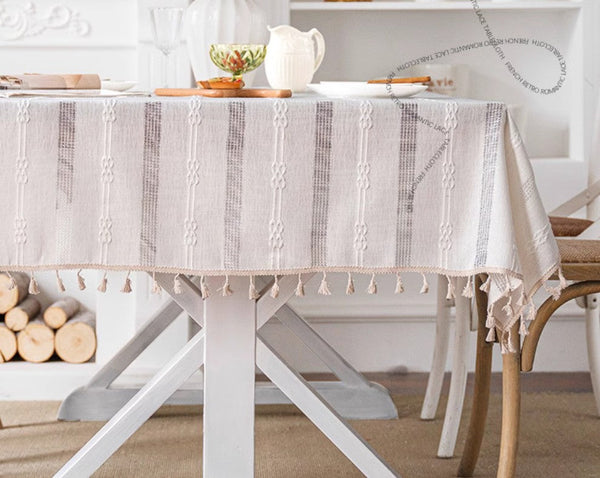 Country Farmhouse Tablecloth, Rustic Table Covers for Kitchen, Linen Rectangular Tablecloth for Oval Table, Large Rectangle Tablecloth for Dining Room Table-HomePaintingDecor