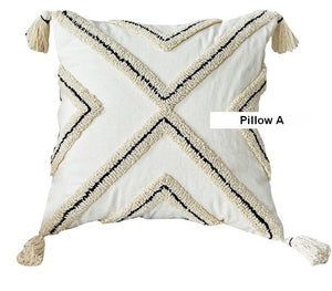 Geometric Square Modern Throw Pillows for Couch, Beige Decorative Throw Pillows, Contemporary Throw Pillow for Interior Design-HomePaintingDecor