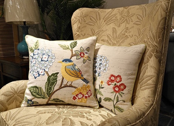 Bird Throw Pillows, Pillows for Farmhouse, Sofa Throw Pillows, Decorative Throw Pillows, Living Room Throw Pillows, Rustic Pillows for Couch-HomePaintingDecor