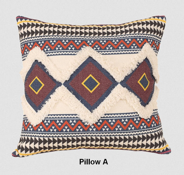Oriental Decorative Throw Pillows for Living Room, Square Pillows for Couch, Geometric Modern Pillow Covers, Bohemian Decorative Sofa Pillows-HomePaintingDecor