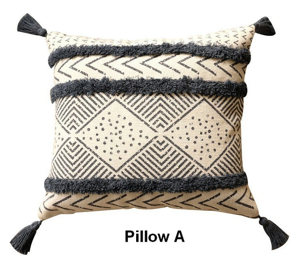 Oriental Square Pillows for Couch, Decorative Throw Pillows for Dining Room, Decorative Sofa Pillow Covers, Bohemian Geometric Modern Pillows-HomePaintingDecor