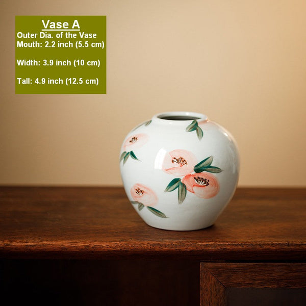 Porcelain Flower Vases, Handmade Water Holding Flower Vases, Modern Flower Vase Centerpiece on Table, Ceramic Bouquet Vases-HomePaintingDecor