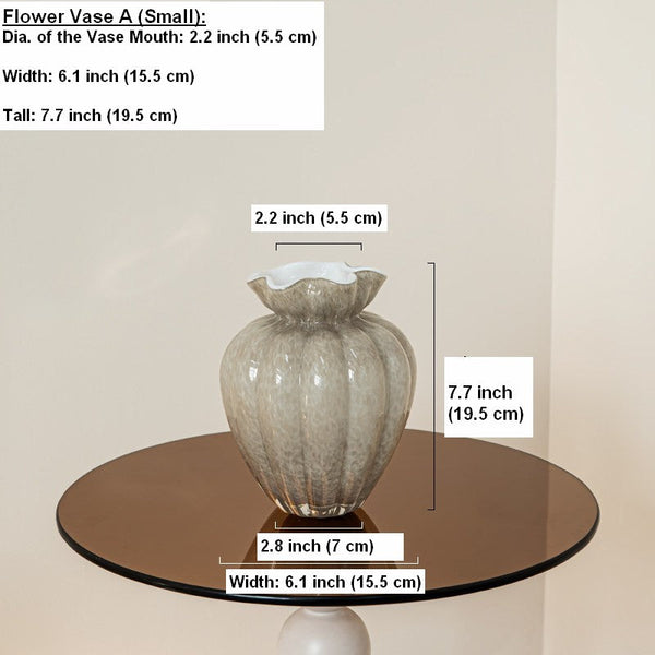 Handmade Liuli Vases, Color Glaze Vase, Contemporary Vases for Modern Home Decor, Glass Bud Vases, Centerpiece Vases on Table-HomePaintingDecor