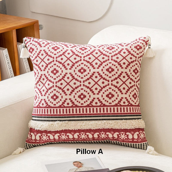 Modern Square Pillows for Couch, Contemporary Pillow Covers, Oriental Decorative Throw Pillows for Bedroom, Bohemian Decorative Sofa Pillows-HomePaintingDecor
