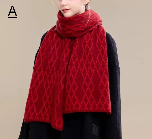 Elegant Wool Scarves, Warm Winter Scarf, Cold Weather Scarf, Fashion Scarf, Christmas Gifts for Her, Holiday Scarf, Winter Wool Scarf, Soft Cashmere Scarf for Women-HomePaintingDecor