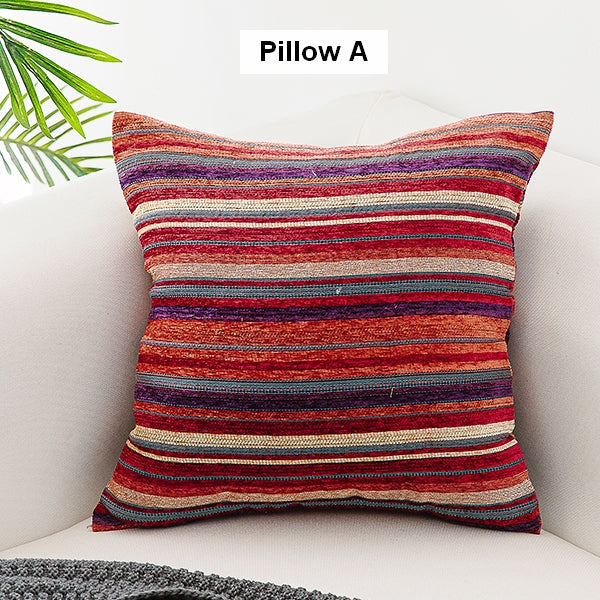 Extra Large Geometric Pattern Chenille Throw Pillows, Oriental Throw Pillow for Couch, Bohemian Decorative Sofa Pillows-HomePaintingDecor