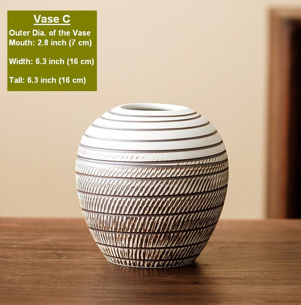 Modern Bouquet Flower Vases, Centerpiece on Dining Table, Large Flower Vase on Table, Handmade Pottery Flower Vases Urn, Water Holding Flower Vases-HomePaintingDecor